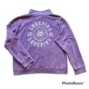 vs pink heritage logo quarter zip | womens xxl